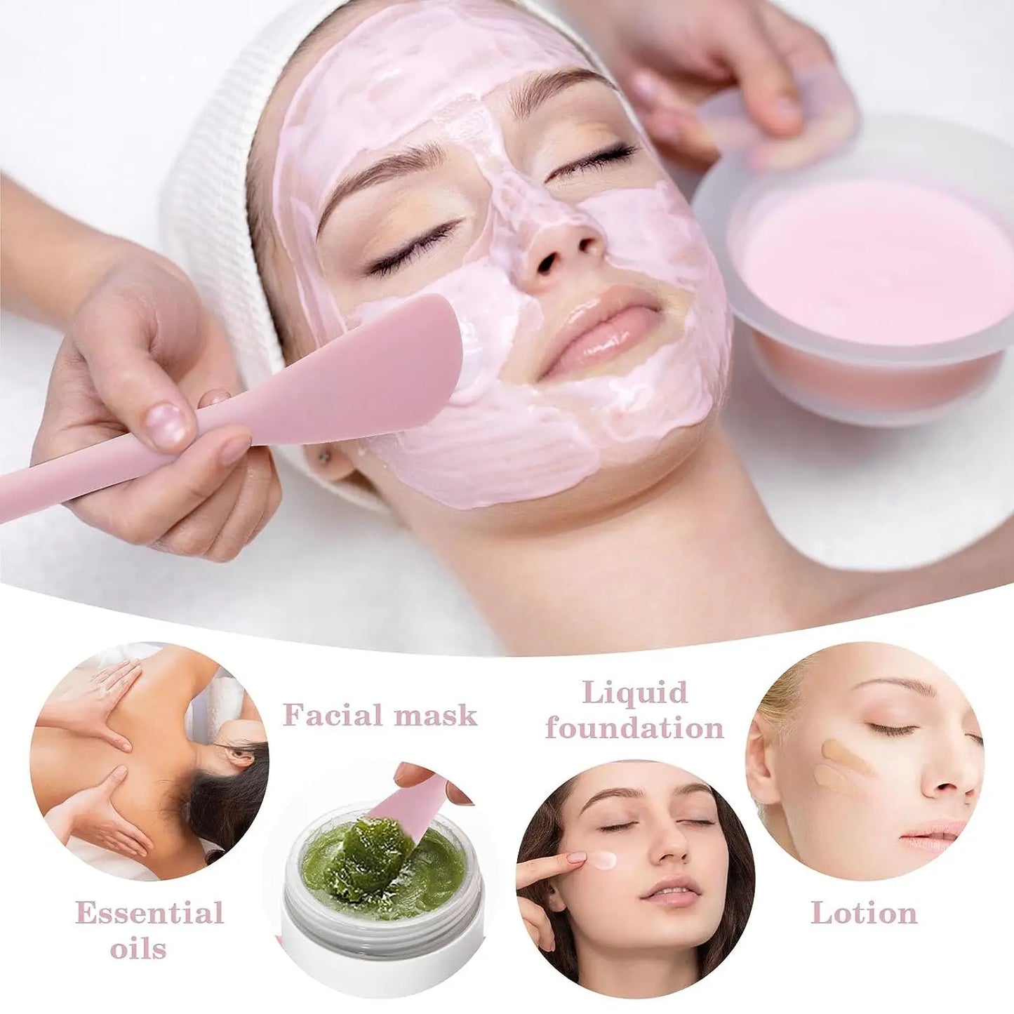 1PC Double Headed Silicone Face Cleansing Scrubber Brush Facial Mask Brushes Applicator for Women Face Makeup Brush Skin Care