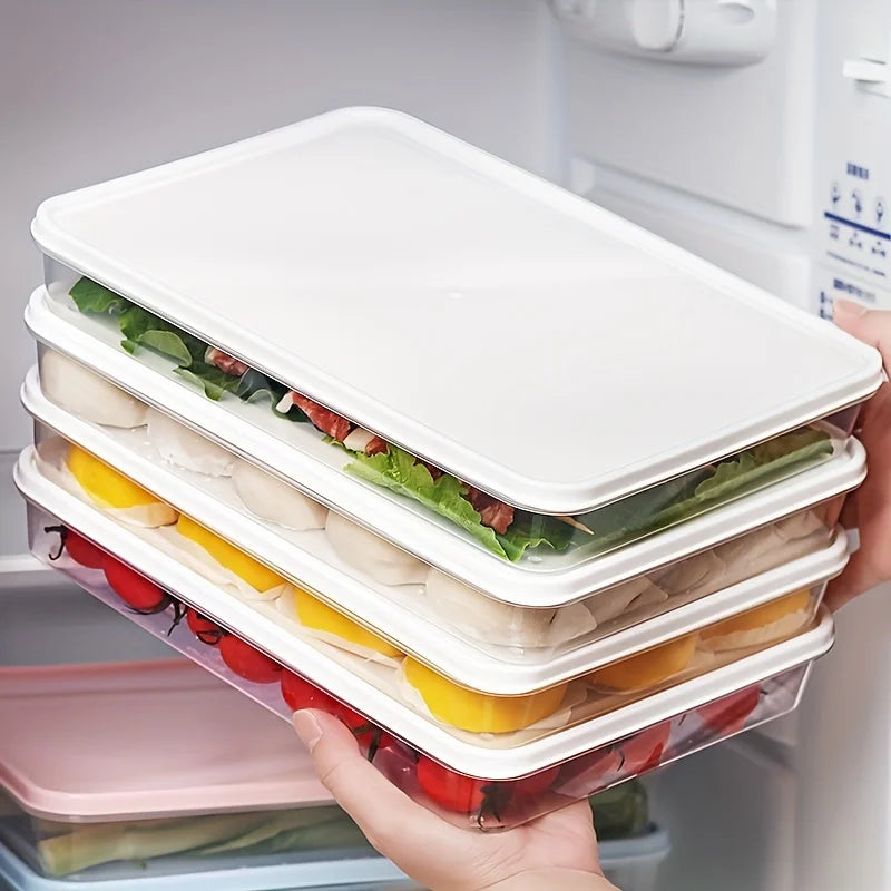 Food Storage Containers with Lids , Freezer & Microwave Safe, for Dumplings, Meats, Fruits & Vegetables Dumpling Storage Box