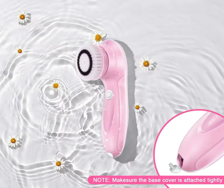 Facial Cleansing Brush Face Scrubber Electric Exfoliating Spin Cleanser Device Waterproof Deep Cleaning Massage Remove Blackhead