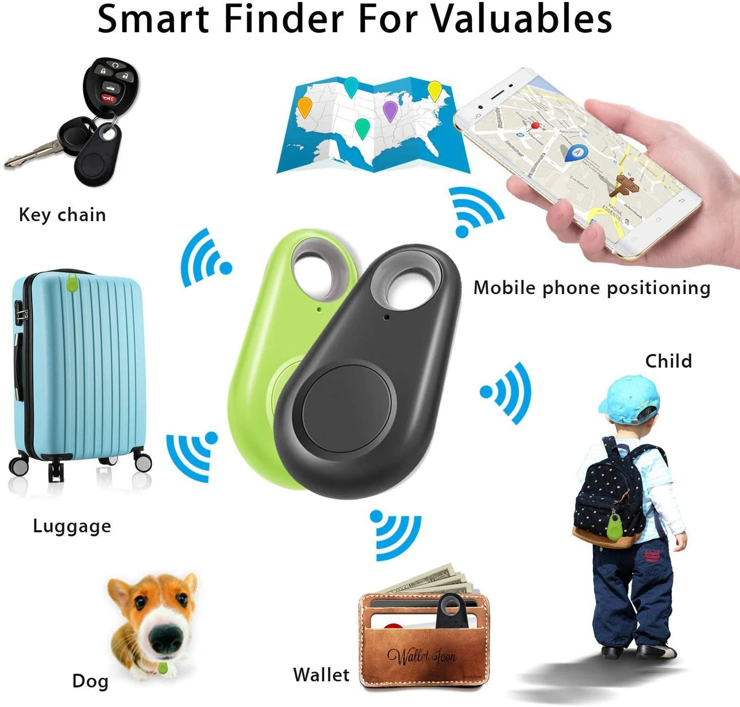 Smart Tracker Mini Pet Tracker Bluetooth Gps Car Key Anti-lost Alarm Key Life Items Lost Retrieve
